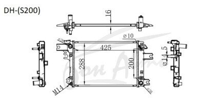 Радиатор SUBARU SAMBAR 2012-2021 (S321) (KF) 
Бренд: TONGSHI PL16AT