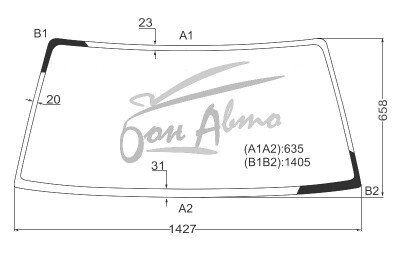 Стекло лобовое MITSUBISHI STRADA 1987-1996 (K34T) 
Бренд: BSG с зеленой полосой