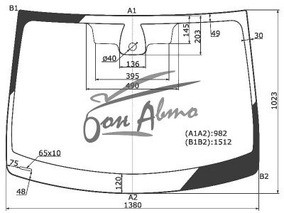 Стекло лобовое RENAULT CLIO III 2005-2012 (BR) 5d место под датчик дождя, 
Бренд: BSG с серой полосой