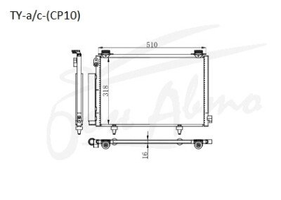 Радиатор кондиционера TOYOTA PLATZ 1999-2005 (SCP10) 
Бренд: TONGSHI AL16