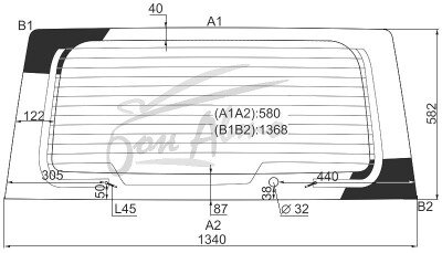 Стекло заднее с обогревом SUZUKI LANDY 2007-2010 (SC25) 1 отверстие 
Бренд: BSG Тонированное
