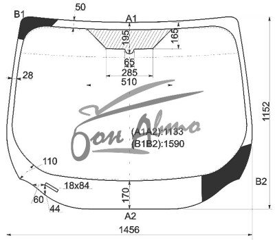 Стекло лобовое FORD ESCAPE 2012-2019 () 
Бренд: КМК с синей полосой