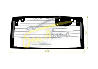 Стекло заднее с обогревом JEEP WRANGLER 2006-2018 (JK-2011-1236*524) 8 отверстий 
Бренд: BENSON Тонированное