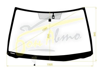 Стекло лобовое TOYOTA CAMRY 2001-2006 (ACV30-LHD) обогрев щеток, место под датчик дождя, 
Бренд: BSG с зеленой полосой
