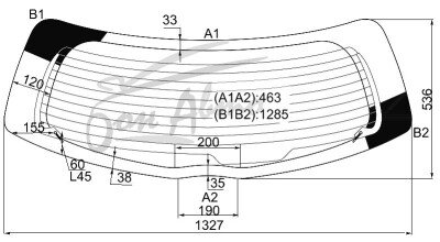 Стекло заднее с обогревом TOYOTA YARIS 2011- (NCP131-3d/5d) 
Бренд: КМК