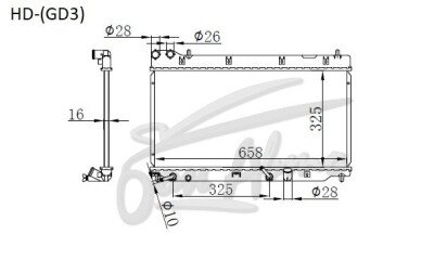 Радиатор HONDA FIT 2001-2008 (GD3-4) (L13, L15), 
Бренд: TONGSHI PL16AT