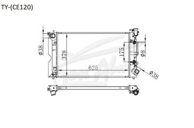 Радиатор TOYOTA COROLLA FIELDER 2000-2006 (CE121)(dies) (3C) 
Бренд: TONGSHI PL16AT