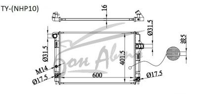 Радиатор TOYOTA AQUA 2011- (NHP10) (1NZ) 
Бренд: TONGSHI PL16MT
