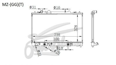Радиатор MAZDA 6 2002-2007 (GG)(4d sed) (L3VDT) 
Бренд: TONGSHI PL16AT
