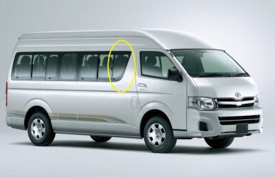 Стекло боковое TOYOTA HIACE 2004-2019 H200-L/R-424*565 1 отверстие SF/RH1/X 
Бренд: BSG