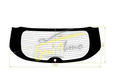 Стекло заднее с обогревом SUBARU LEVORG 2014-2020 (VM4) 1 отверстие молдинг, 
Бренд: BENSON Тонированное