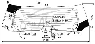 Стекло заднее с обогревом TOYOTA WISH 2003-2009 (ANE10) 1 отверстие 
Бренд: BENSON