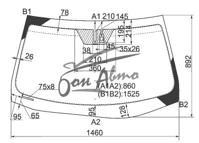 Стекло лобовое LEXUS ES 2006-2012 (GSV40-LHD-glass roof) место под датчик дождя 
Бренд: КМК с синей полосой