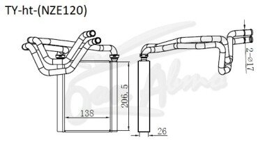 Радиатор отопителя TOYOTA COROLLA ALLEX 2000-2006 (NZE121) (1NZ,1ZZ,2ZZ) 
Бренд: TONGSHI AL26