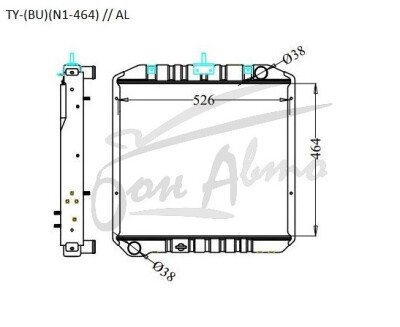 Радиатор TOYOTA TOYOACE 1988-1992 (BU)(464-б/г) (14B-B) 
Бренд: TONGSHI AL48MT
