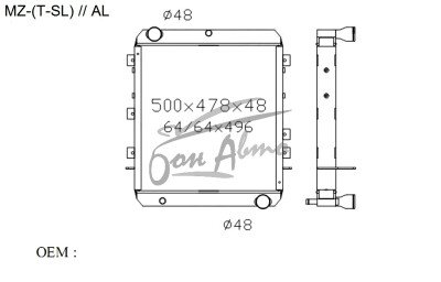 Радиатор MAZDA TITAN 1989-2000 (WGL) (SL) 
Бренд: TONGSHI AL48MT
