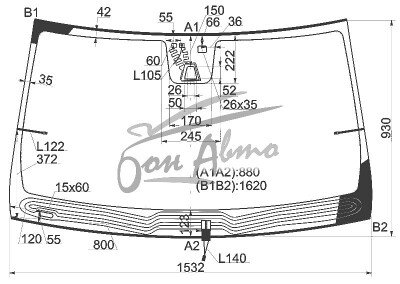 Стекло лобовое MERCEDES M-CLASS 2011-2019 (W166-LHD) обогрев щеток, место под 1 камеру с обогревом, место под датчик дождя, молдинг, антенна, фурнитура, акустическое, 
Бренд: FYG