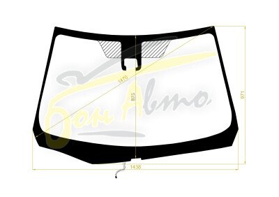 Стекло лобовое TOYOTA COROLLA AXIO 2012- (E160-RHD) обогрев щеток, место под 1 камеру, 
Бренд: КМК с синей полосой