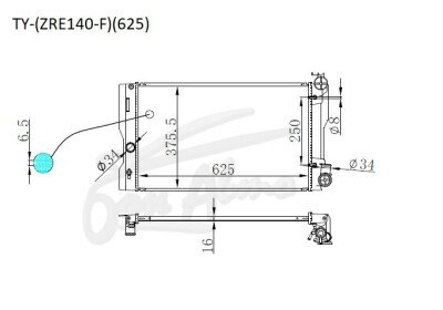 Радиатор TOYOTA WISH 2009-2017 (ZGE20)(625) (1NZ,2ZR) 
Бренд: TONGSHI PL16AT