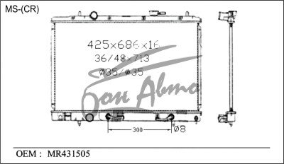 Радиатор MITSUBISHI DION 2000-2005 (CR5-9) (4G93,4G94,4G63) 
Бренд: TONGSHI PL26AT