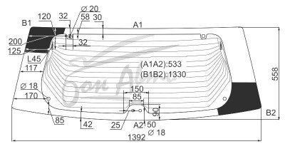 Стекло заднее с обогревом NISSAN PRAIRIE 1998-2004 (M12) 6 отверстий 
Бренд: BENSON