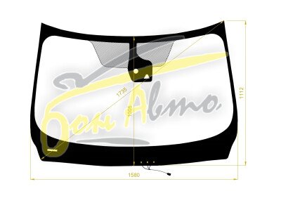 Стекло лобовое NISSAN PATHFINDER 2012- (R52-LHD-2016) обогрев щеток, место под 1 камеру, место под датчик дождя, 
Бренд: BENSON с синей полосой