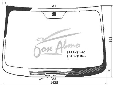 Стекло лобовое SsangYong KORANDO 2011- () обогрев щеток, 
Бренд: BENSON с синей полосой