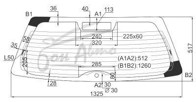 Стекло заднее с обогревом NISSAN PRIMERA 1995-2001 (#P11) 5d wgn, 1 отверстие, 
Бренд: FYG