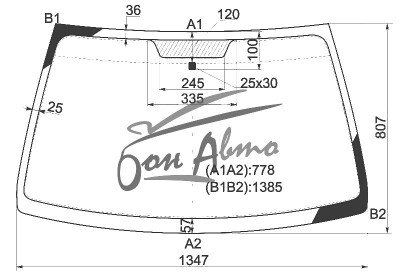 Стекло лобовое RENAULT CLIO II 1998-2006 () 5d 
Бренд: КМК с синей полосой