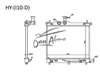Радиатор HYUNDAI i 10 2007- (PA) (dies 1.1) 
Бренд: TONGSHI PL16AT