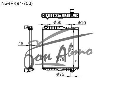 Радиатор NISSAN DIESEL 1998- (CD48,CG55,CK55,CD55)(PK520)(1-750) (RH8) 
Бренд: TONGSHI PL48MT