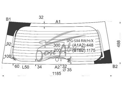 Стекло заднее с обогревом SUZUKI SX4 2006-2014 (YA11-5d) 1 отверстие 
Бренд: BSG Тонированное