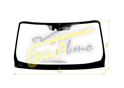 Стекло лобовое TOYOTA HIACE 2019- (H300-RHD) место под 1 камеру с обогревом, место под датчик дождя, молдинг, антенна, фурнитура, 
Бренд: FYG