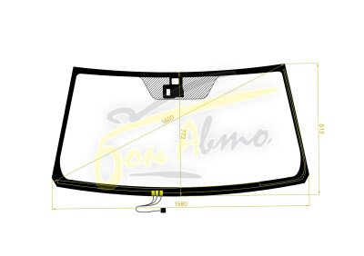 Стекло лобовое TOYOTA LAND CRUISER 2007-2021 (J200-RHD) обогрев щеток, место под датчик дождя, молдинг, фурнитура, 
Бренд: BENSON с синей полосой