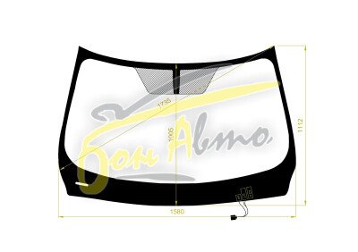 Стекло лобовое INFINITI QX60 2012- (L50-LHD) обогрев щеток 
Бренд: BENSON с синей полосой