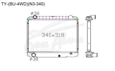 Радиатор TOYOTA TOYOACE 1984-2000 (BU)(340-б/г-4WD) (15B-B) 
Бренд: TONGSHI PL48MT
