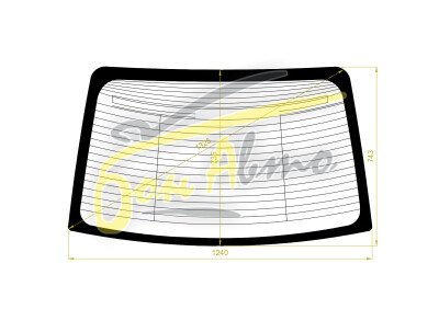 Стекло заднее с обогревом SUBARU LEGACY 2003-2009 (BL-4d sed) антенна, 
Бренд: BSG