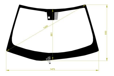 Стекло лобовое LEXUS CT 2011- (ZWA10-RHD) обогрев щеток, место под датчик дождя, 
Бренд: КМК с синей полосой
