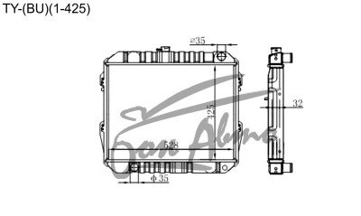 Радиатор TOYOTA HIACE TRUCK 1984-2000 (YY,YH)(1-425) (Y-3Y) 
Бренд: TONGSHI CB32MT