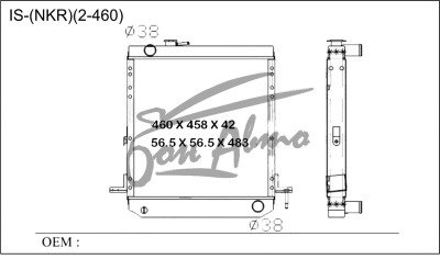 Радиатор ISUZU ELF 1984-1993 (NKR,NPS,NPR,NHR)(2-460) (4HG,4HF,4JG) 
Бренд: TONGSHI AL42MT