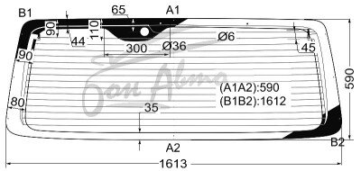 Стекло заднее с обогревом TOYOTA HIACE 2004-2019 (H200-wide) 1 отверстие 
Бренд: BSG