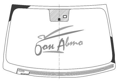 Стекло лобовое HYUNDAI AZERA 2011- (HG-LHD) обогрев щеток, место под датчик дождя, фурнитура, 
Бренд: BENSON с синей полосой