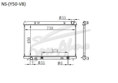 Радиатор INFINITI M45 2004-2010 (Y50) (VK45) 
Бренд: TONGSHI PL16AT