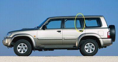Стекло боковое NISSAN PATROL 1997-2007 (Y61) 5d RQ/LH 
Бренд: BSG Тонированное