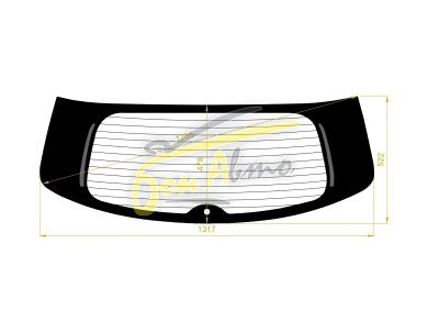 Стекло заднее с обогревом NISSAN TIIDA 2004-2012 (C11-5d h/b) 1 отверстие 
Бренд: BSG