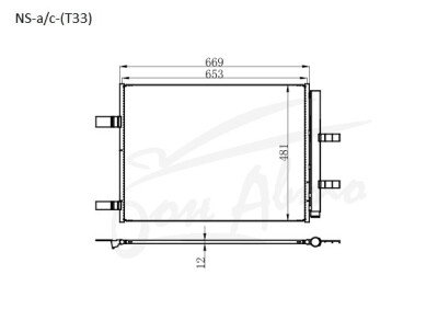 Радиатор кондиционера NISSAN ROGUE 2021- (T33)(гибрид) 
Бренд: TONGSHI AL12