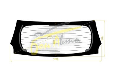 Стекло заднее с обогревом TOYOTA PASSO 2010-2016 (KGC30) 
Бренд: BENSON Тонированное