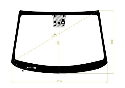 Стекло лобовое HYUNDAI TUCSON 2015-2020 (TL-LHD) обогрев щеток, место под датчик дождя, место под датчик влажности, 
Бренд: КМК с синей полосой