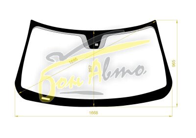 Стекло лобовое DODGE RAM 2009-2018 () место под датчик дождя 
Бренд: КМК с синей полосой