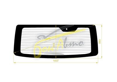 Стекло заднее с обогревом NISSAN CARAVAN 2012- (E26) 1 отверстие молдинг, 
Бренд: BENSON